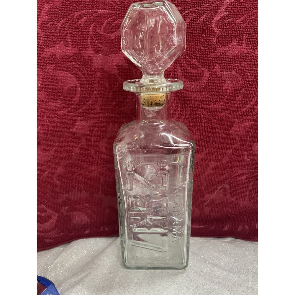 Walkers Deluxe‎ Bourbon Decanter  License Plate VTG 70s  AL, LA, IOWA, NJ (1515)